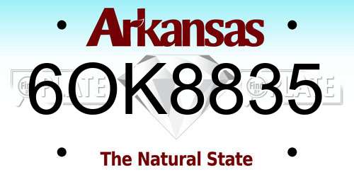 6OK8835 Arkansas License Plate