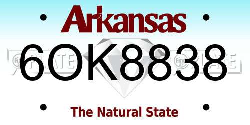 6OK8838 Arkansas License Plate