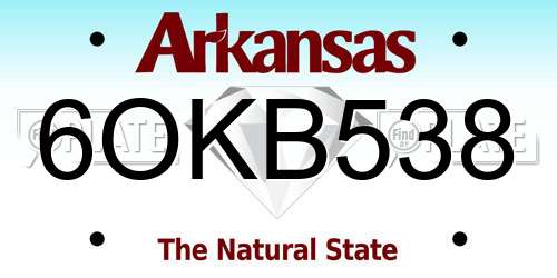 6OKB538 Arkansas License Plate