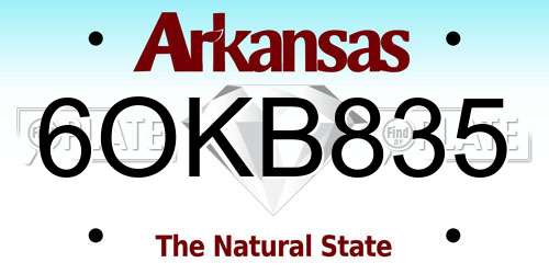 6OKB835 Arkansas License Plate