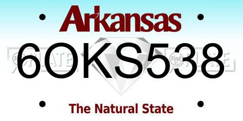 6OKS538 Arkansas License Plate