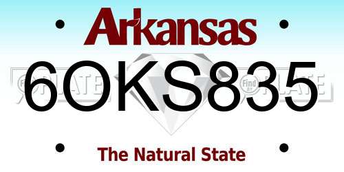 6OKS835 Arkansas License Plate
