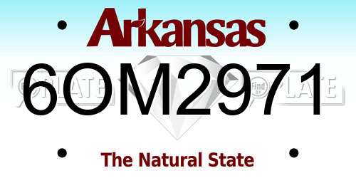 6OM2971 Arkansas License Plate