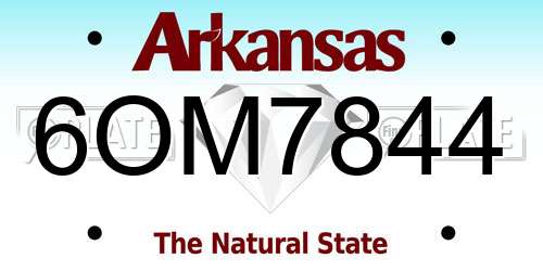 6OM7844 Arkansas License Plate