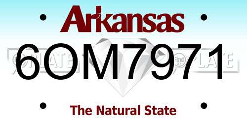 6OM7971 Arkansas License Plate