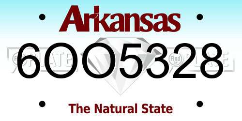 6OO5328 Arkansas License Plate