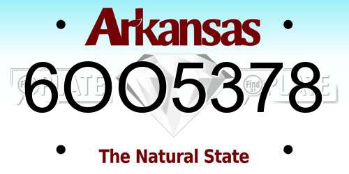 6OO5378 Arkansas License Plate