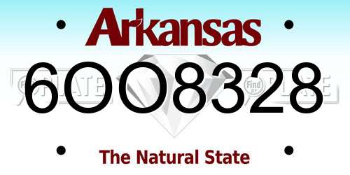 6OO8328 Arkansas License Plate