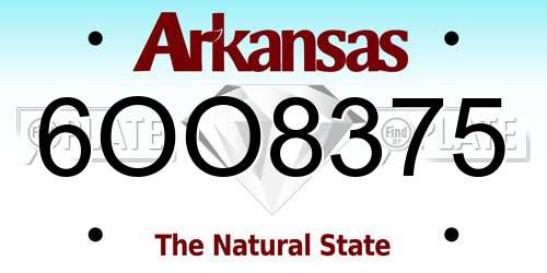 6OO8375 Arkansas License Plate