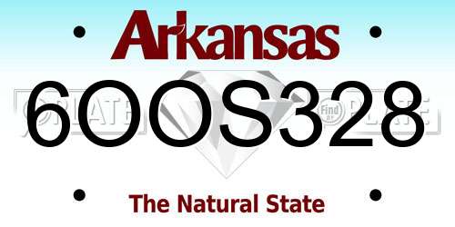 6OOS328 Arkansas License Plate