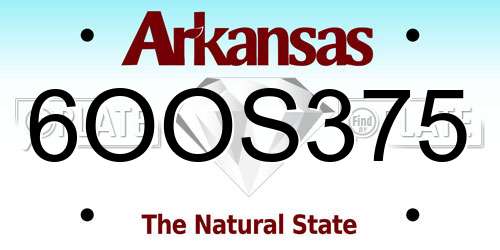 6OOS375 Arkansas License Plate