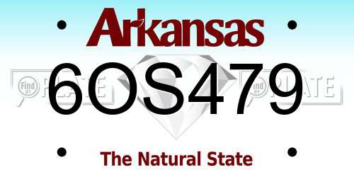 6OS479 Arkansas License Plate