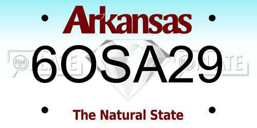 6OSA29 Arkansas License Plate