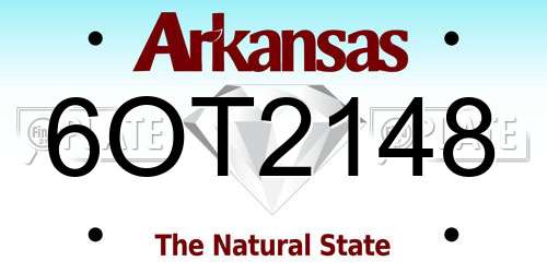 6OT2148 Arkansas License Plate