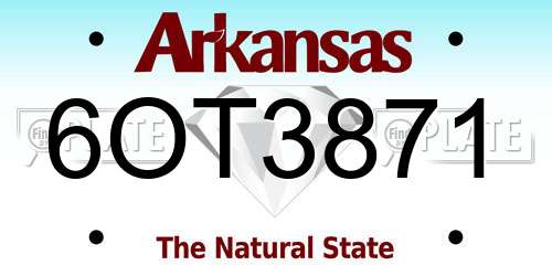 6OT3871 Arkansas License Plate