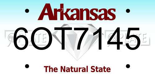 6OT7145 Arkansas License Plate
