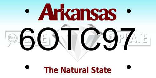 6OTC97 Arkansas License Plate