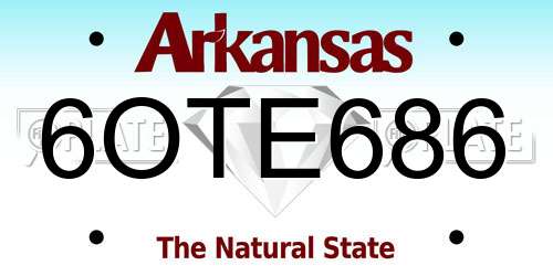 6OTE686 Arkansas License Plate