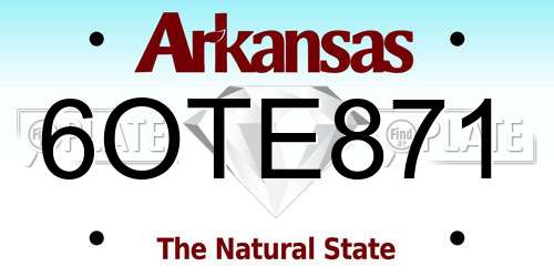 6OTE871 Arkansas License Plate