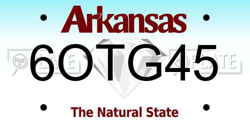6OTG45 Arkansas License Plate