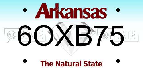 6OXB75 Arkansas License Plate