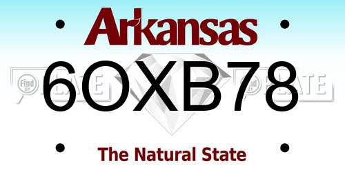 6OXB78 Arkansas License Plate