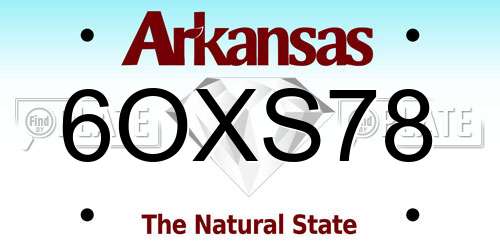 6OXS78 Arkansas License Plate