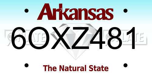 6OXZ481 Arkansas License Plate
