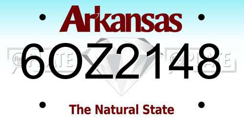 6OZ2148 Arkansas License Plate