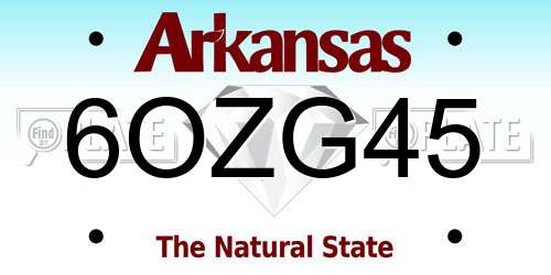 6OZG45 Arkansas License Plate