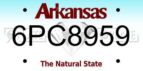 6PC8959 Arkansas License Plate