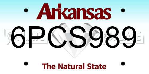 6PCS989 Arkansas License Plate
