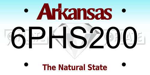 6PHS200 Arkansas License Plate