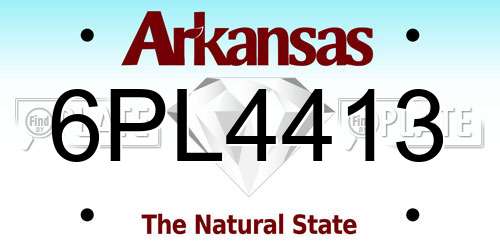 6PL4413 Arkansas License Plate