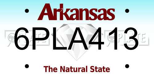 6PLA413 Arkansas License Plate