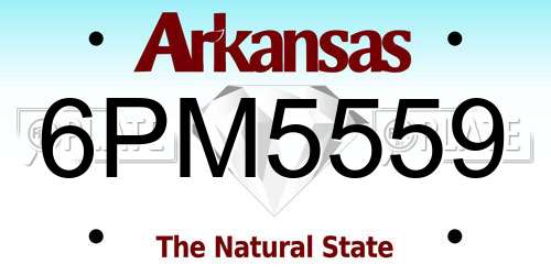 6PM5559 Arkansas License Plate