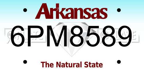 6PM8589 Arkansas License Plate
