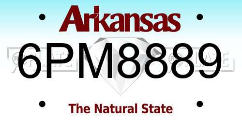 6PM8889 Arkansas License Plate