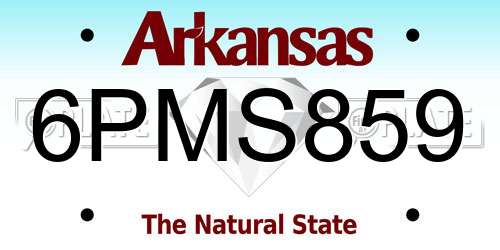 6PMS859 Arkansas License Plate