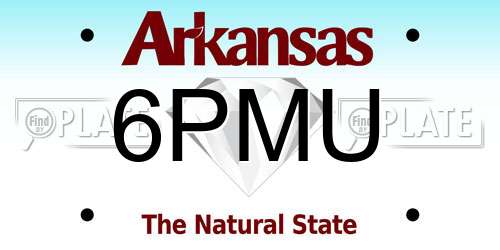 6PMU Arkansas License Plate