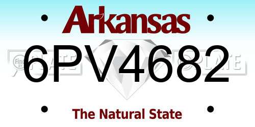 6PV4682 Arkansas License Plate