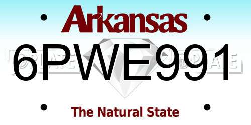 6PWE991 Arkansas License Plate