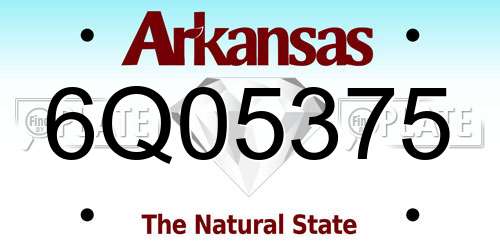 6Q05375 Arkansas License Plate