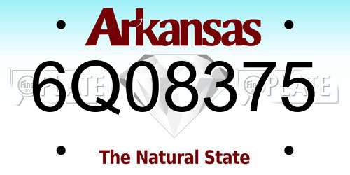 6Q08375 Arkansas License Plate