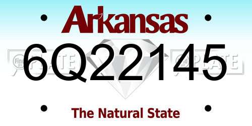 6Q22145 Arkansas License Plate