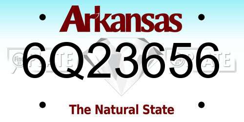 6Q23656 Arkansas License Plate