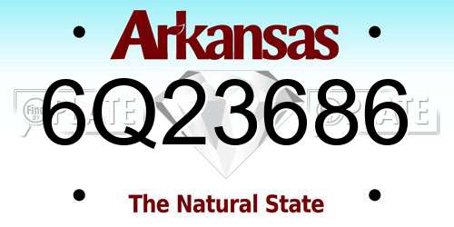 6Q23686 Arkansas License Plate
