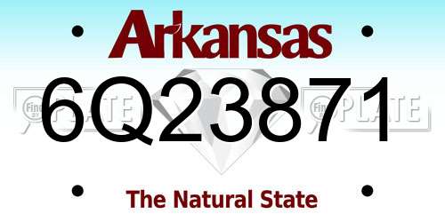6Q23871 Arkansas License Plate