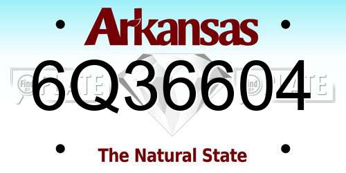 6Q36604 Arkansas License Plate