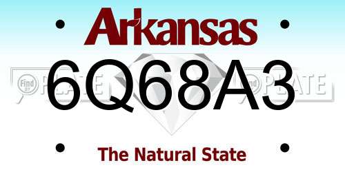 6Q68A3 Arkansas License Plate